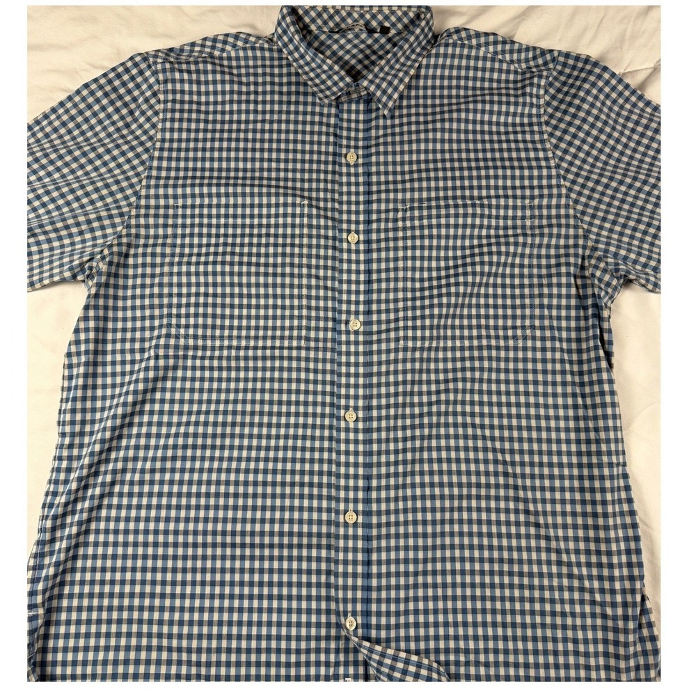 Rohan Mens XL Technical Travel Shirt UV Protection Blue‎ Gingham Plaid Hiking